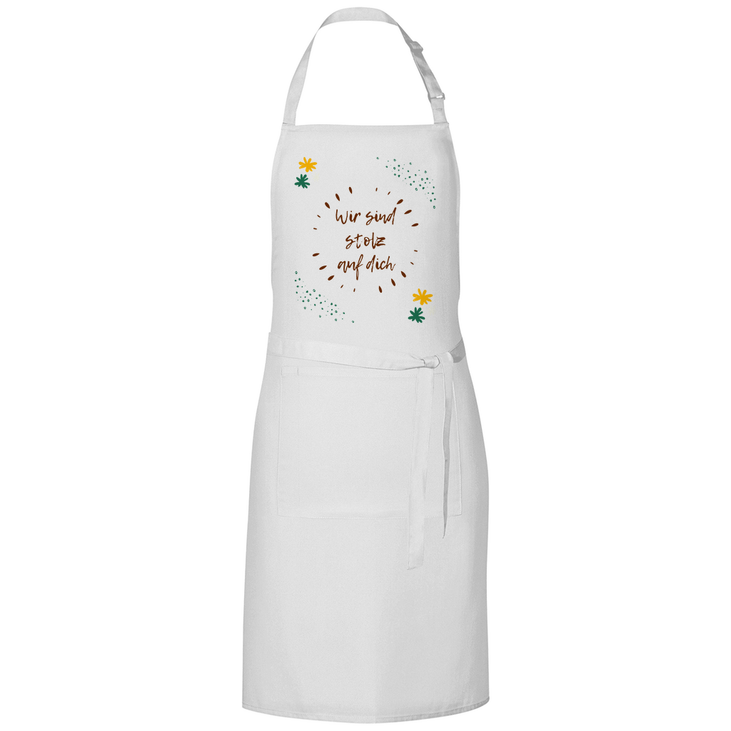Kochschürze "Wir sind stolz auf dich" (Kreatives Blumenmotiv)