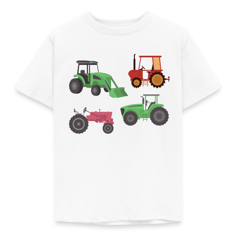 Kinder T-Shirt "4 Traktoren" - Weiß