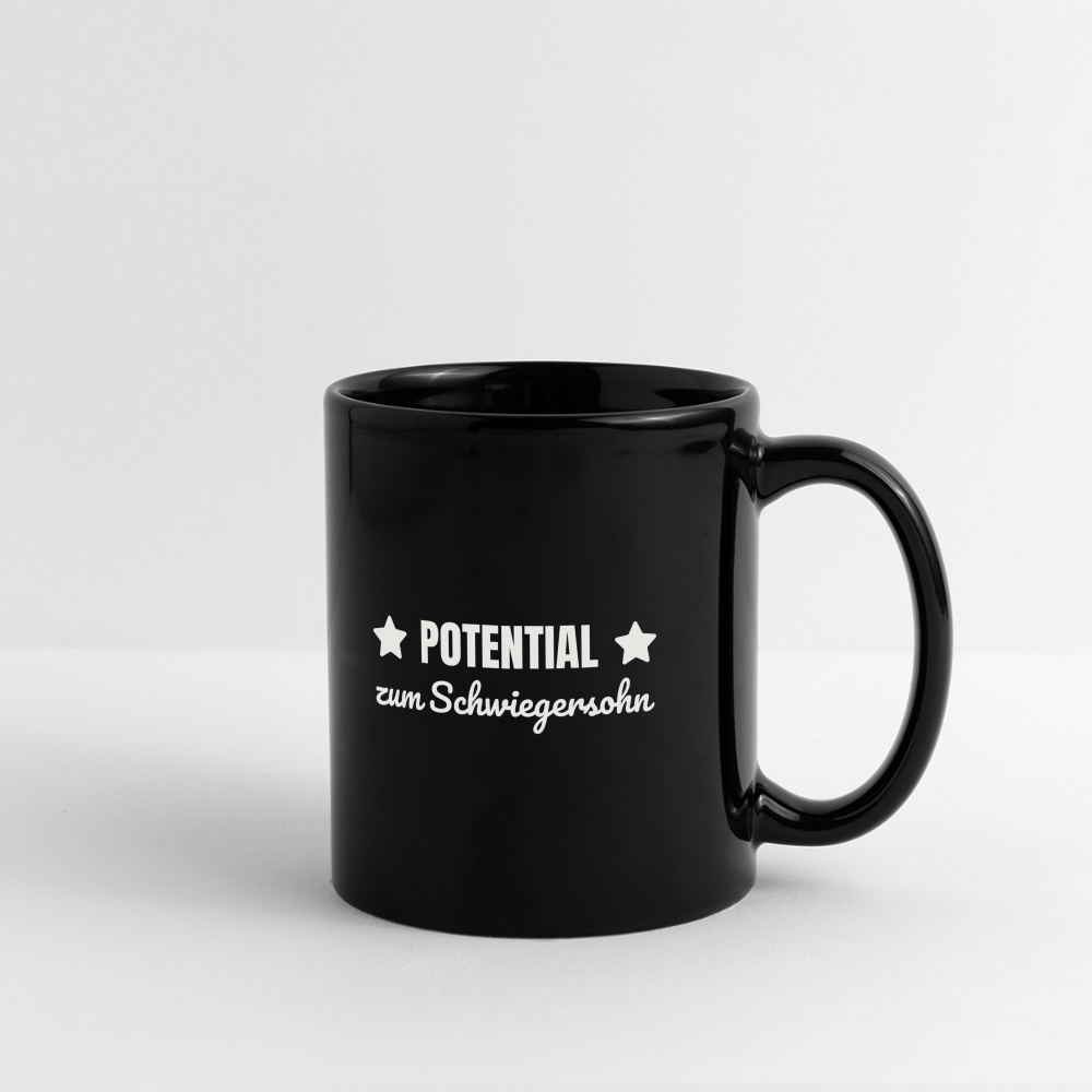 Tasse "Potential zum Schwiegersohn" - Schwarz
