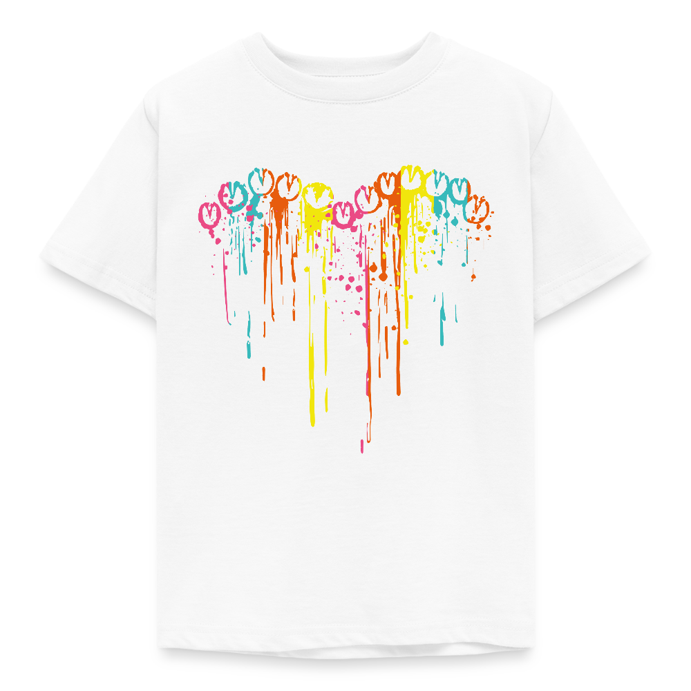 Kinder T-Shirt "Pferde Hufen als Herzmotiv" - Weiß