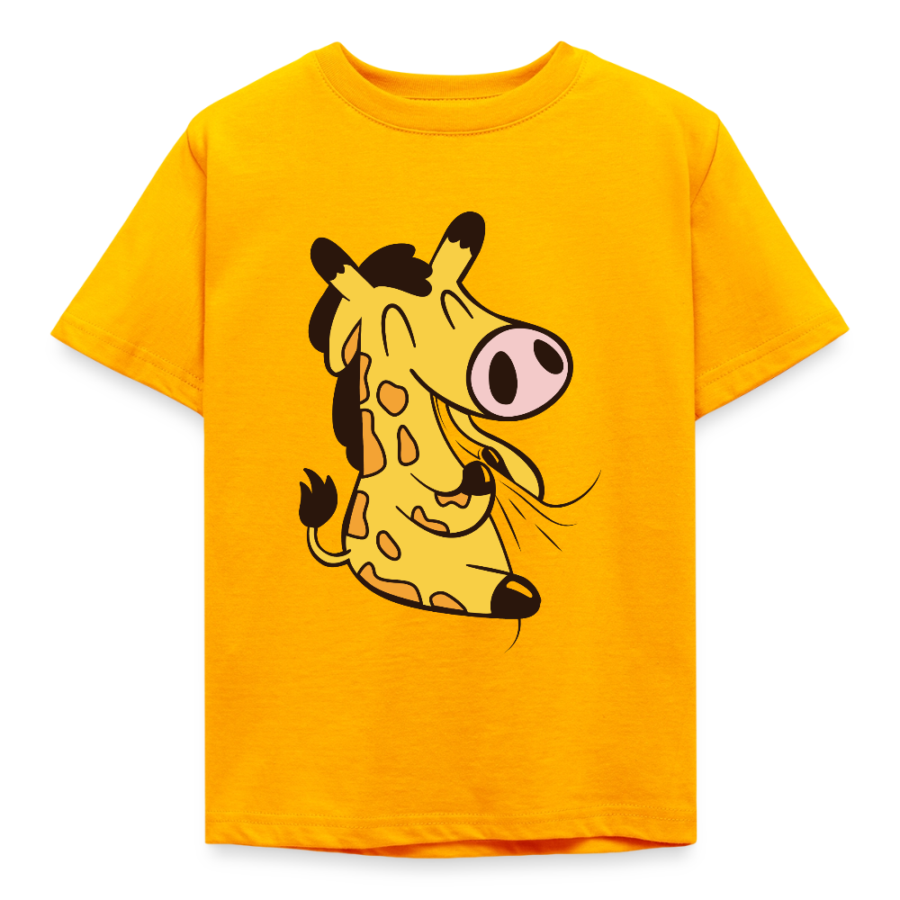 Kinder T-Shirt "Niedliche lustige Giraffe" - Gold