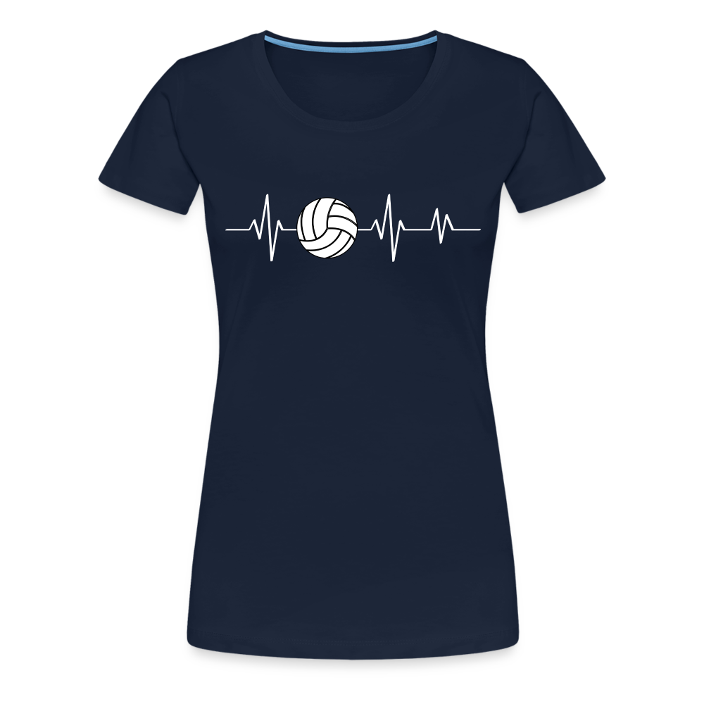 Frauen T-Shirt "Volleyball Herzschlag" - Navy
