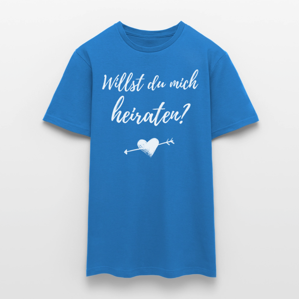 Männer T-Shirt "Willst du mich heiraten?" (Herz mit Pfeil) - Royalblau