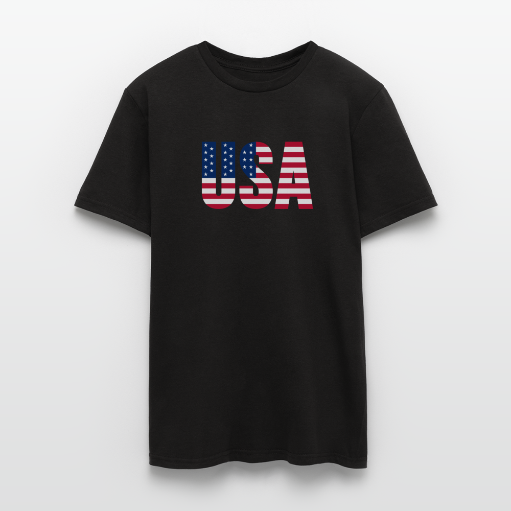 Männer T-Shirt "USA Schriftzug" - Schwarz