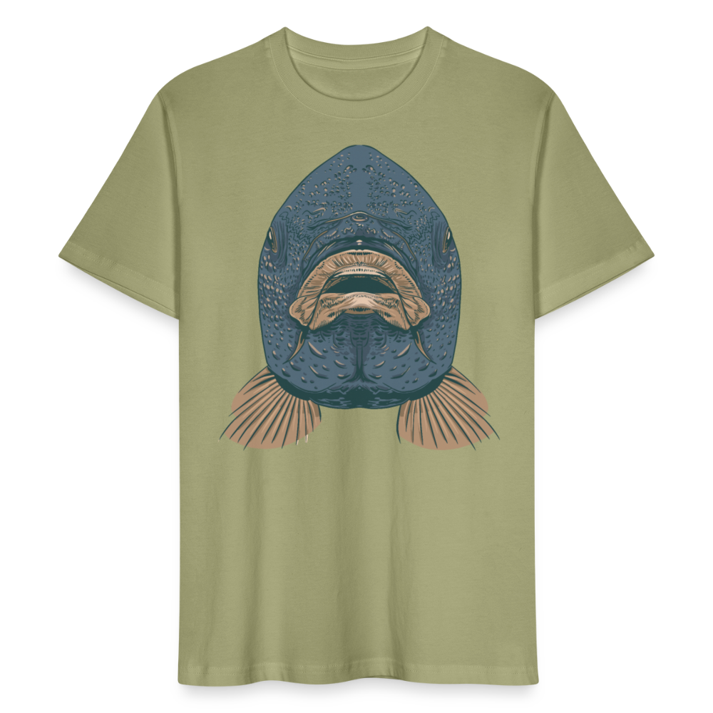 Männer Bio-T-Shirt "Karpfen von vorne" - Nebelgrün