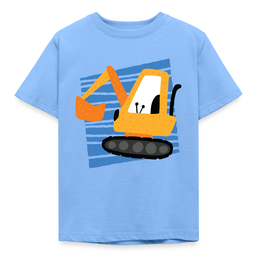 Kinder T-Shirt "Niedlicher Bagger" - Himmelblau
