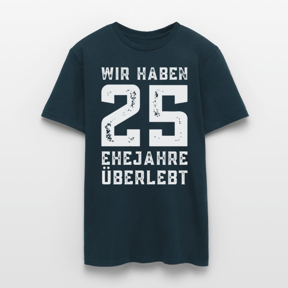 Männer T-Shirt "Wir haben 25 Ehejahre überlebt" - Navy