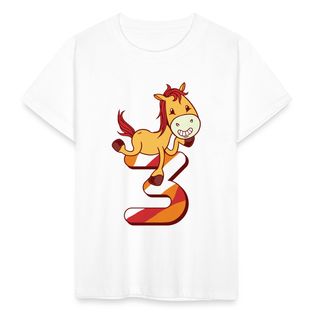 Kinder T-Shirt "3. Geburtstag" (Pferd) - Weiß