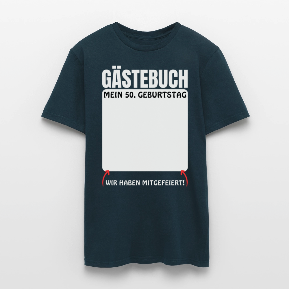 Männer T-Shirt "Gästebuch: Mein 50. Geburtstag" - Navy