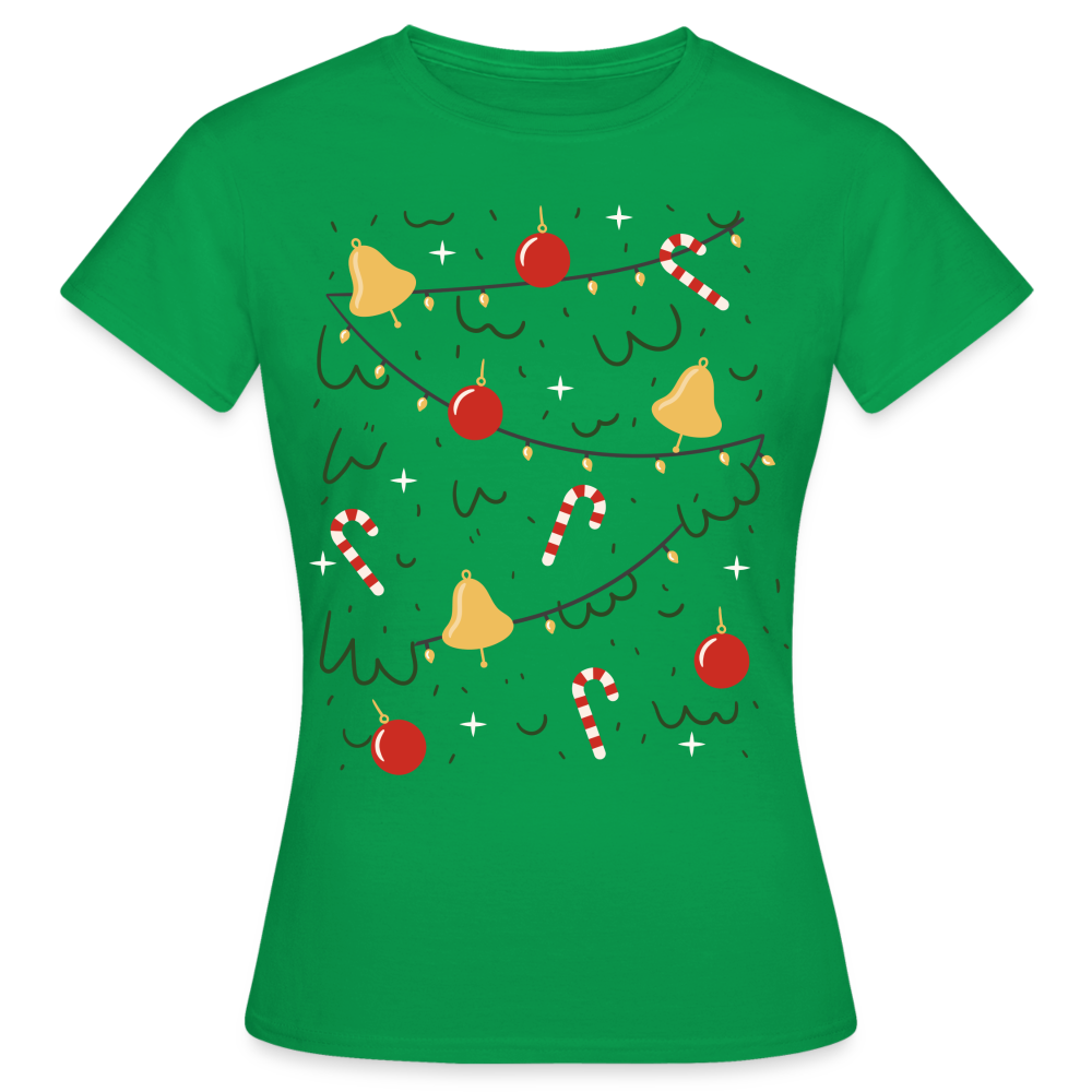 Frauen T-Shirt "Weihnachtsbaum-Motiv" - Kelly Green