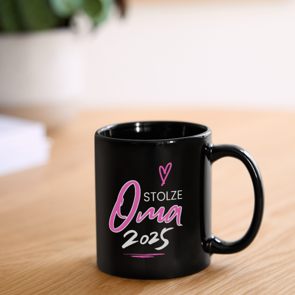 Tasse "Stolze Oma 2025" - Schwarz