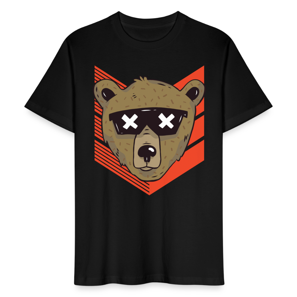 Männer Bio T-Shirt "Cooler Bär" - Schwarz