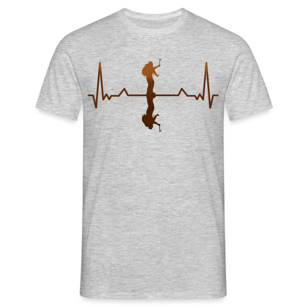Männer T-Shirt mit Bergsteiger - Grau meliert