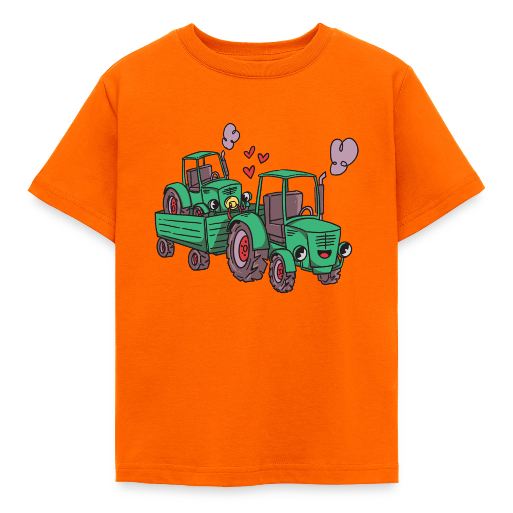 Kinder T-Shirt "Traktor-Familie" - Orange