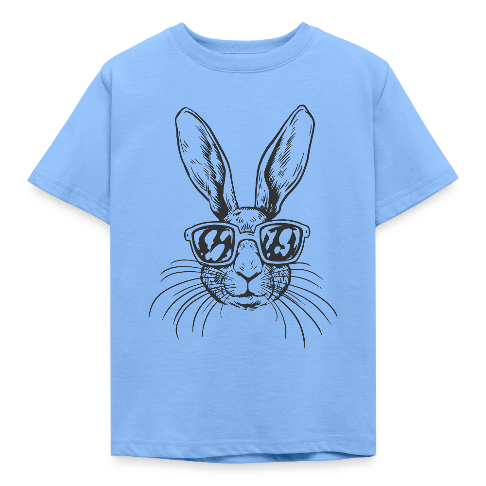 Kinder T-Shirt "Cooler Hase mit Sonnenbrille" - Himmelblau