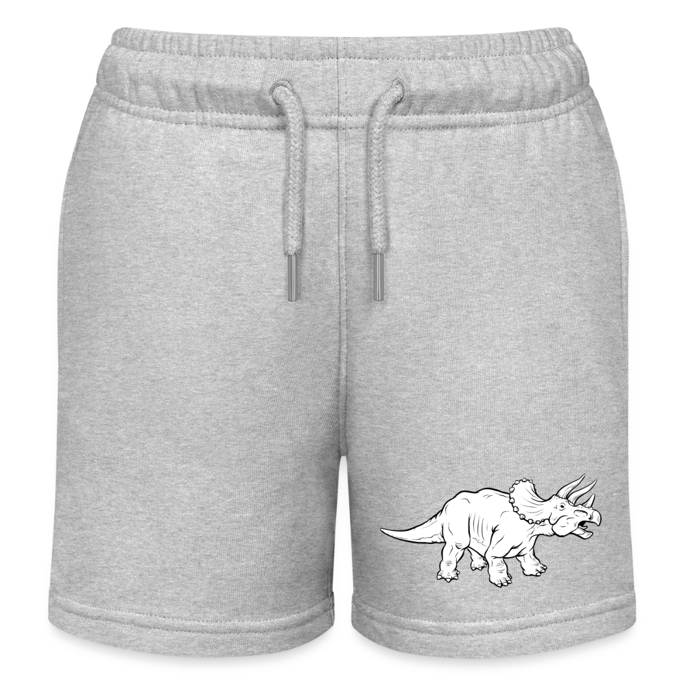 Kinder Bio Joggingshorts "Triceratops Dinosaurier" - Grau meliert