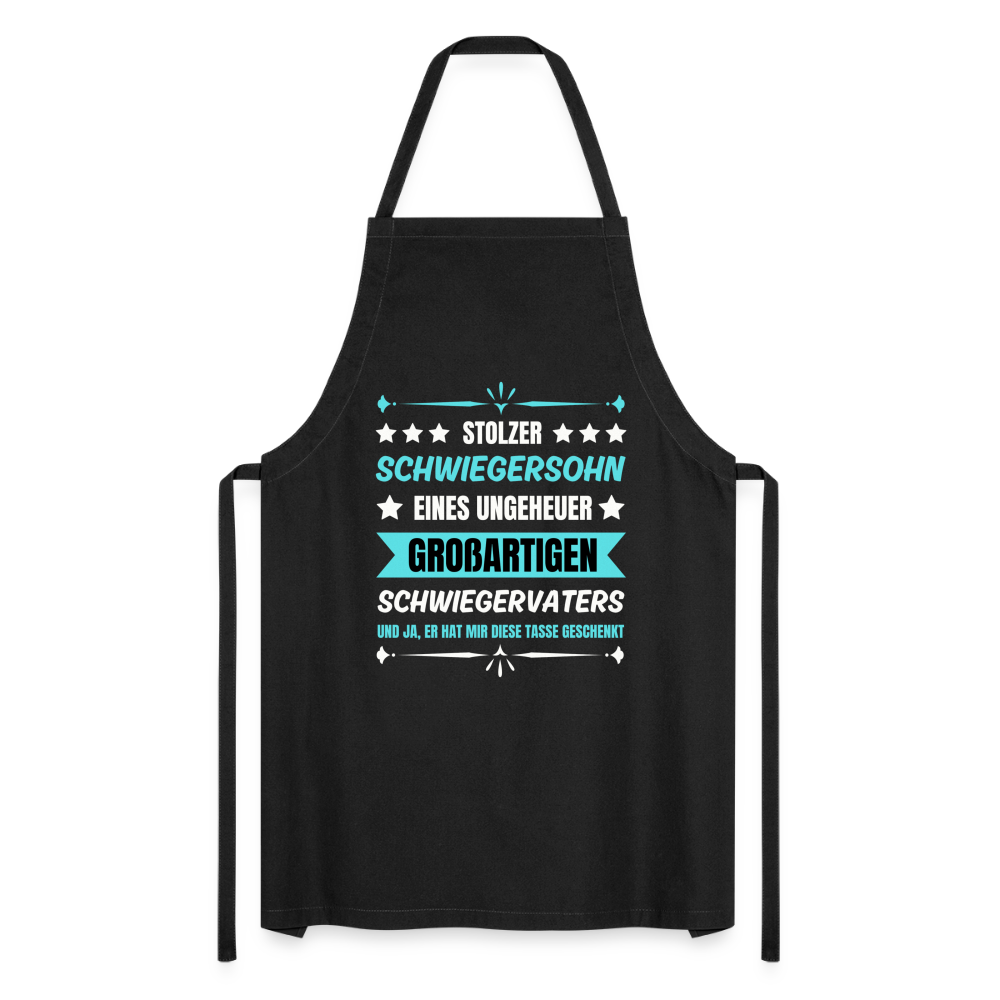 Kochschürze "Stolzer Schwiegersohn eines ungeheuer großartigen Schwiegervaters" - Schwarz