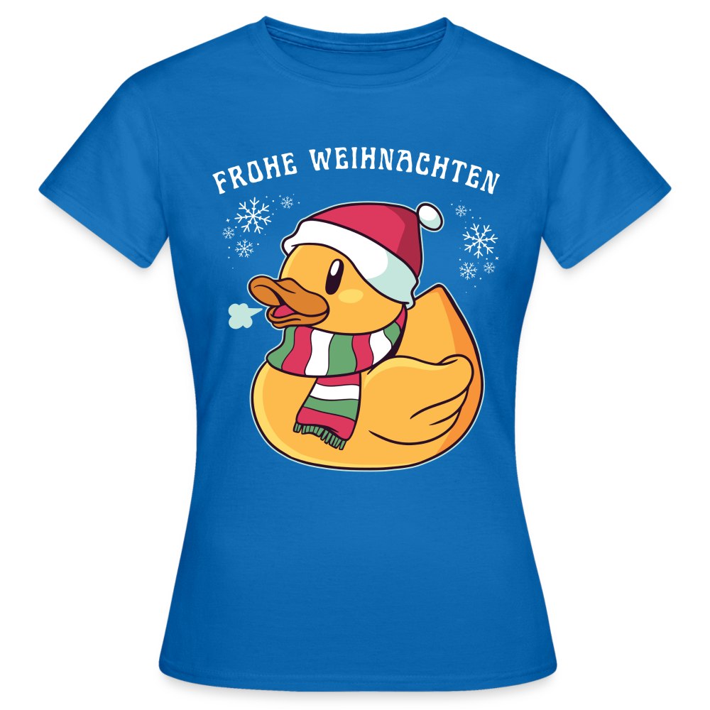 Frauen T-Shirt "Frohe Weihnachten" (Weihnachts-Ente) - Royalblau