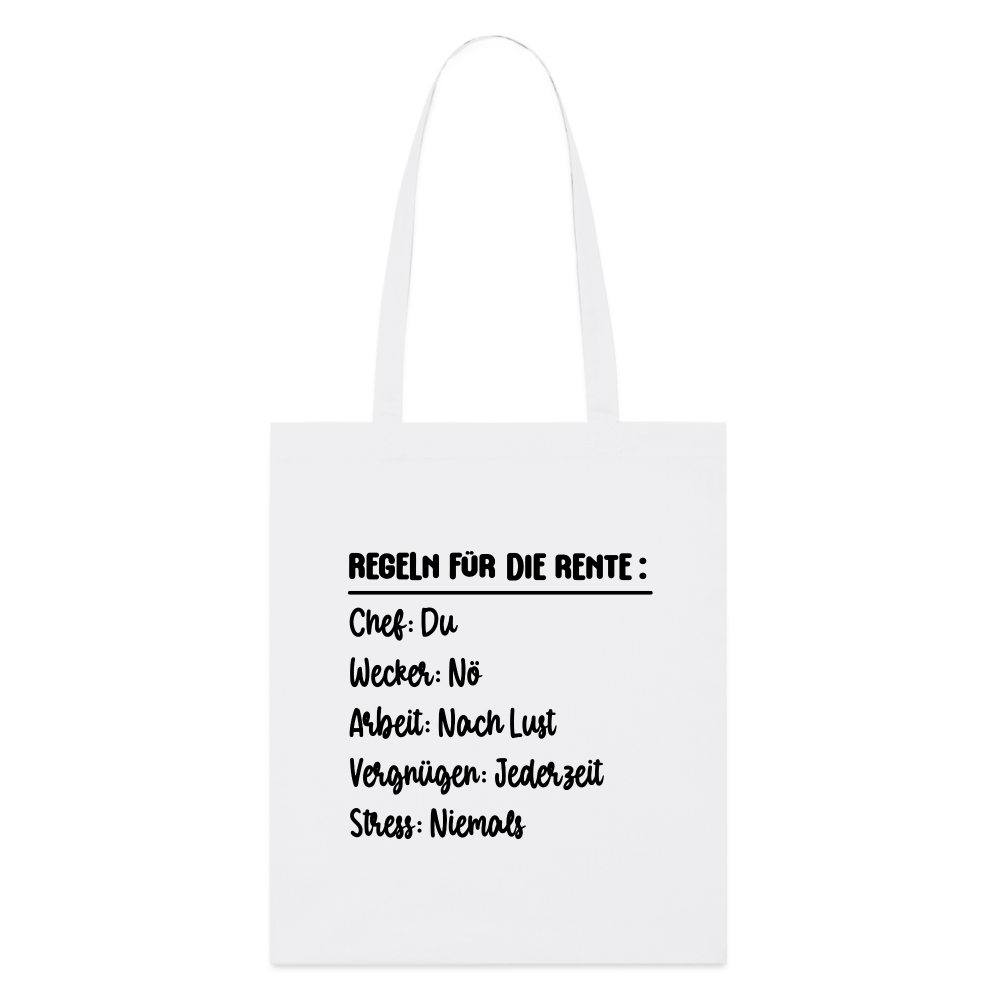 Bio-Stoffbeutel "Regeln für die Rente" - Weiß