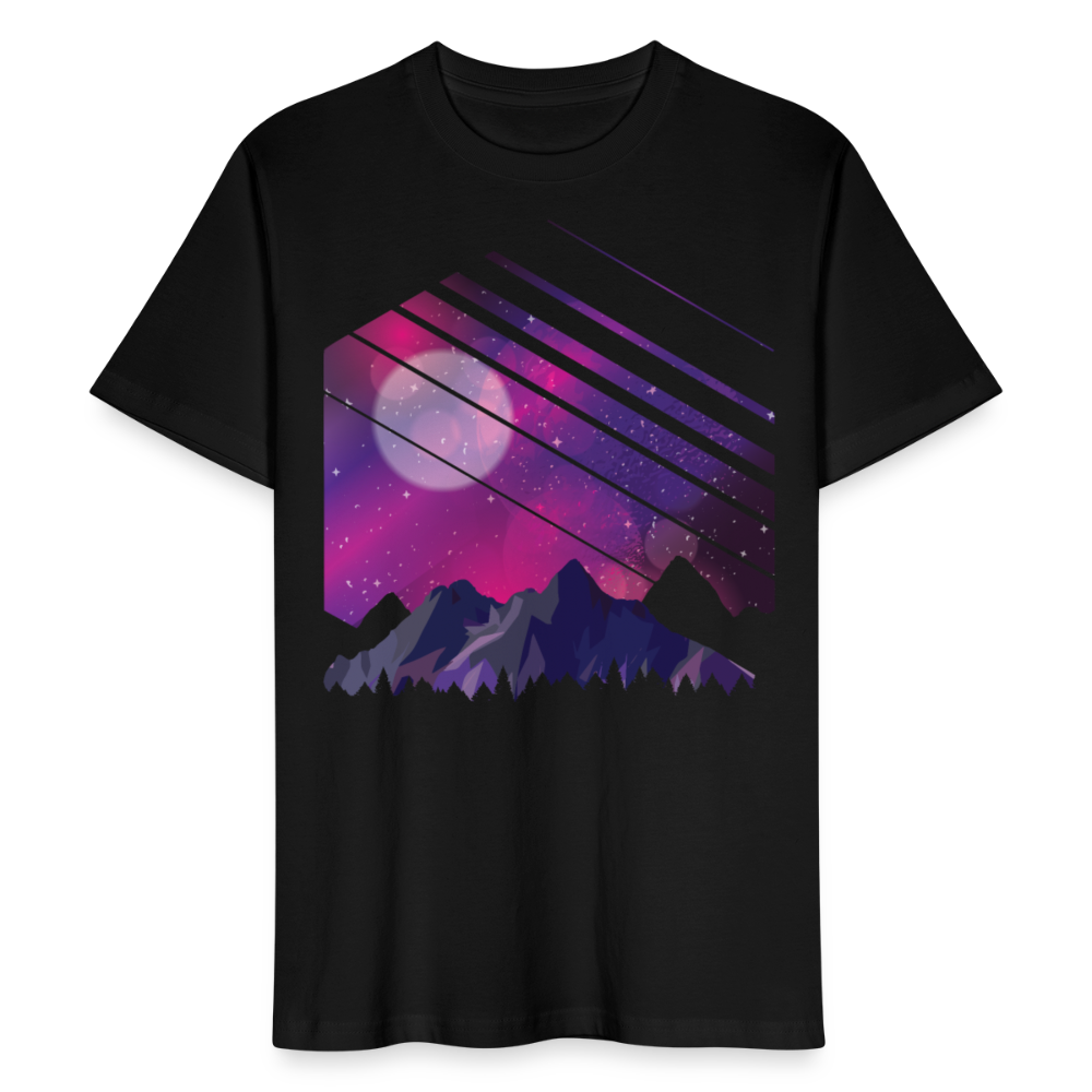 Unisex Bio T-Shirt "Berge und Galaxie" - Schwarz