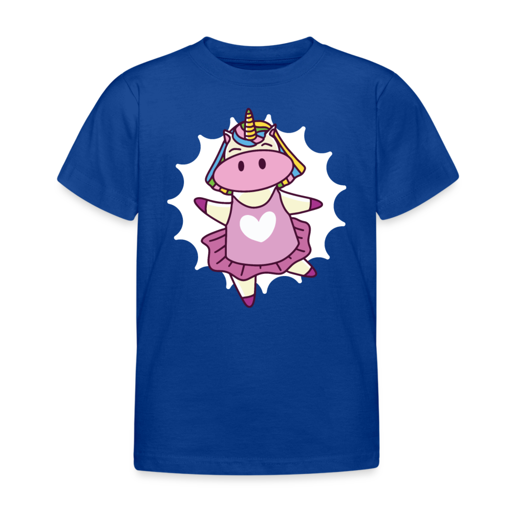 Kinder T-Shirt "Einhorn macht Ballett" - Royalblau