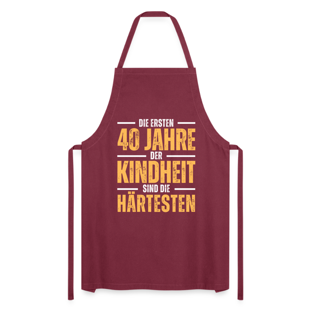 Kochschürze "Die ersten 40 Jahre" - Bordeaux