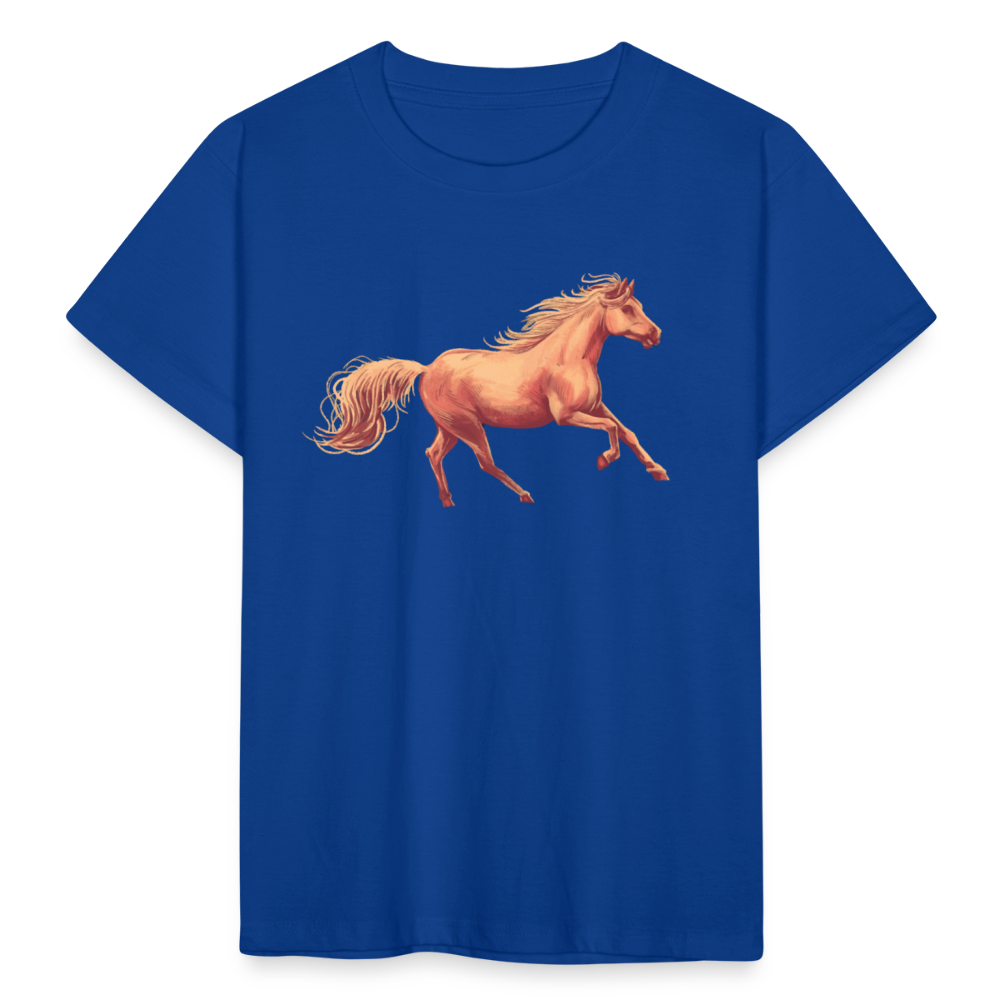 Kinder T-Shirt "Rennendes Pferd" - Royalblau