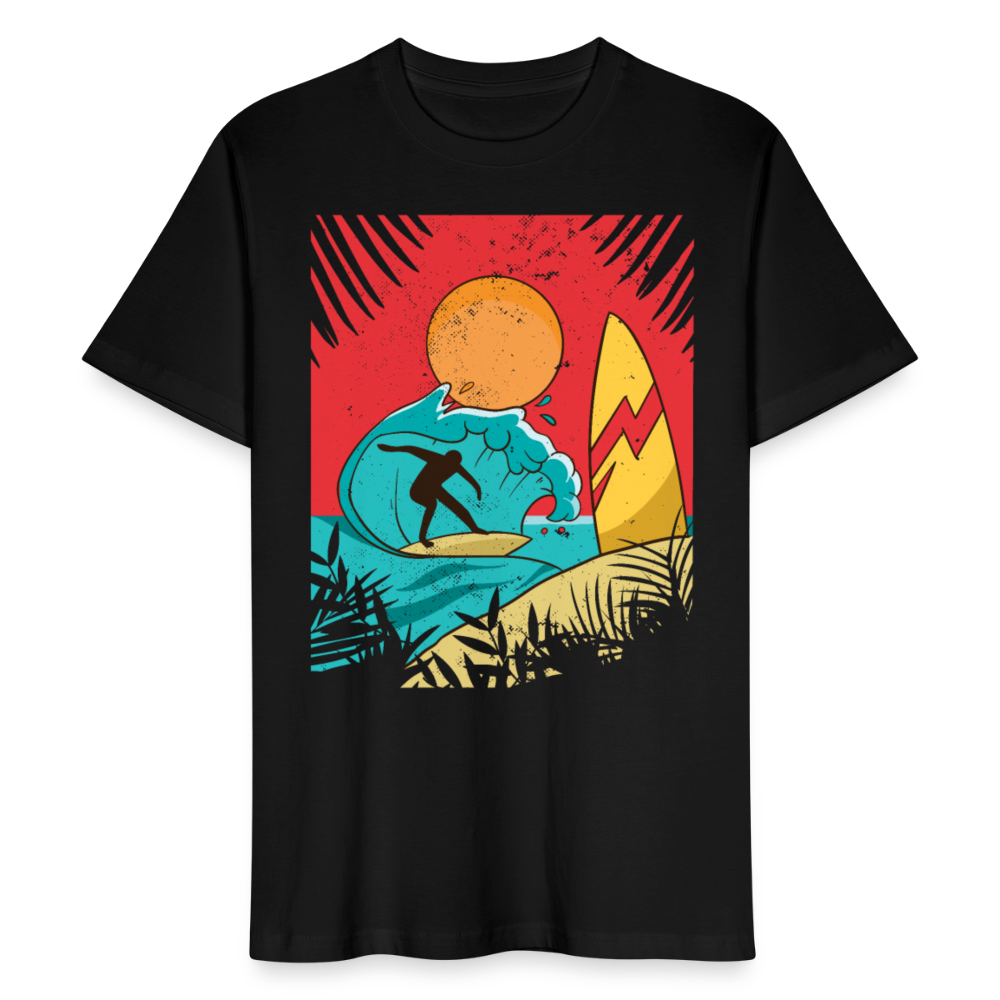 Männer Bio T-Shirt "Cooler Surfer" - Schwarz