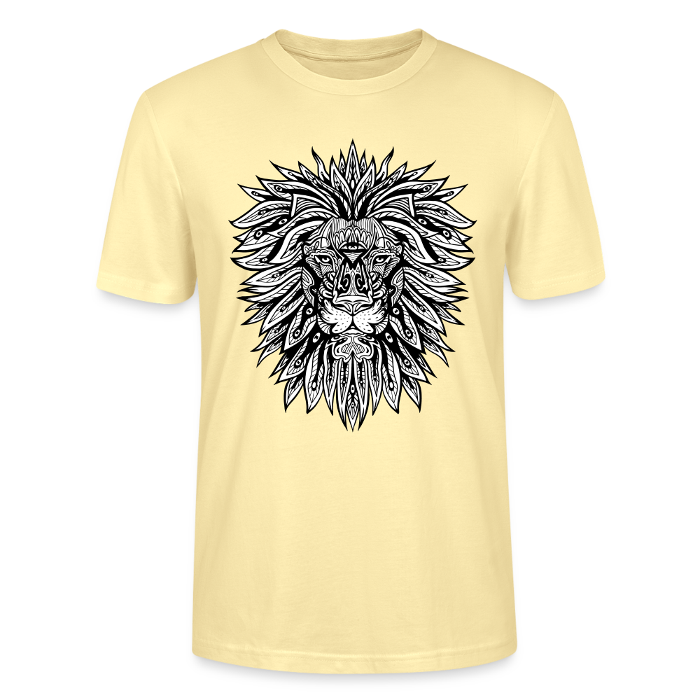 Männer Bio T-Shirt "Löwe im Mandala-Stil" - Creme