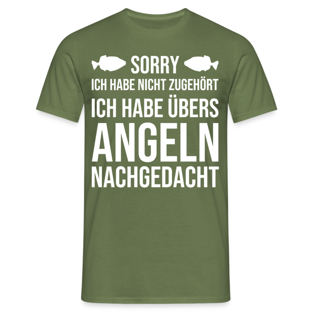 Männer T-Shirt "Übers Angeln nachgedacht" - Militärgrün