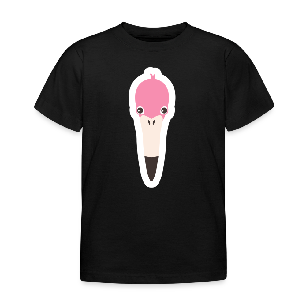 Kinder T-Shirt "Flamingo-Kopf" - Schwarz