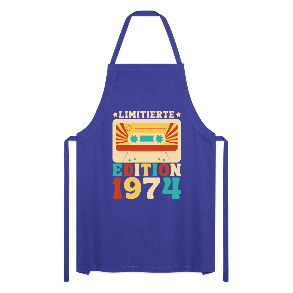 Kochschürze "Limitierte Edition seit 1972" (Retro-Stil) - Royalblau