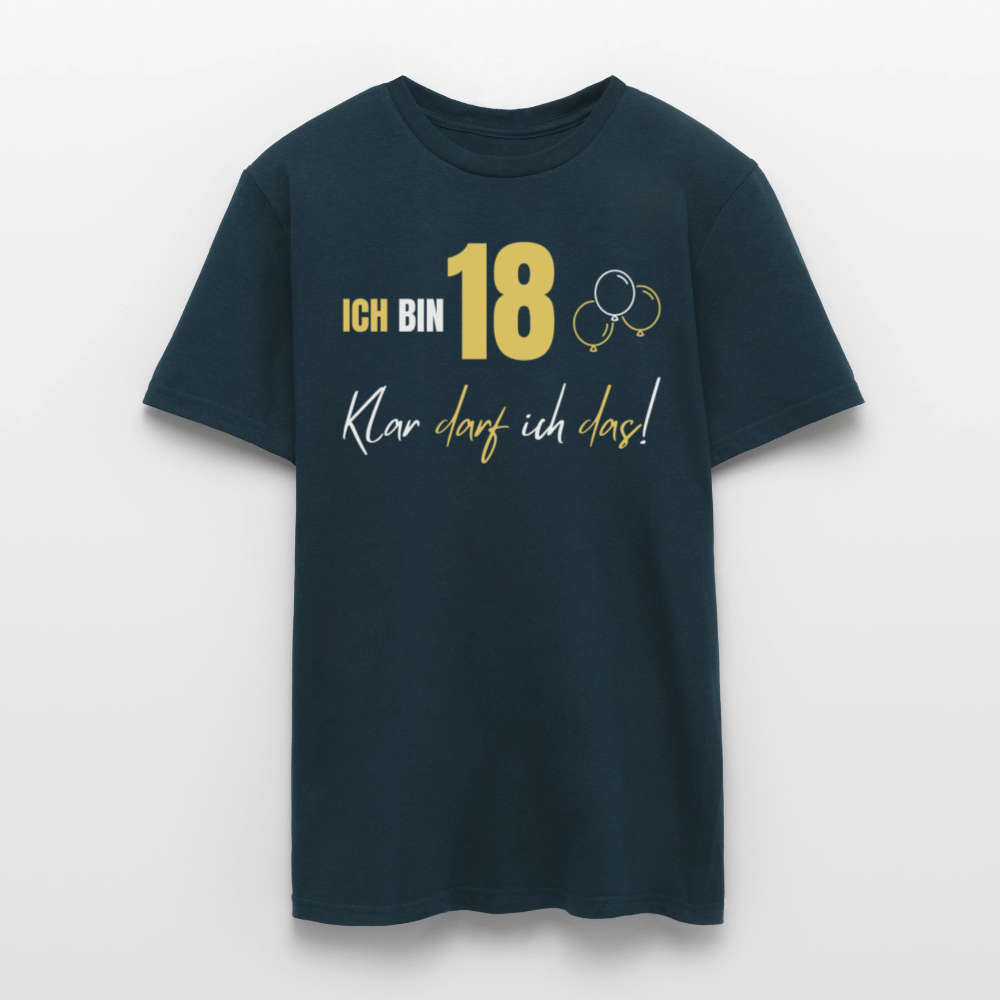 Männer T-Shirt "Ich bin 18 - Klar darf ich das!" - Navy