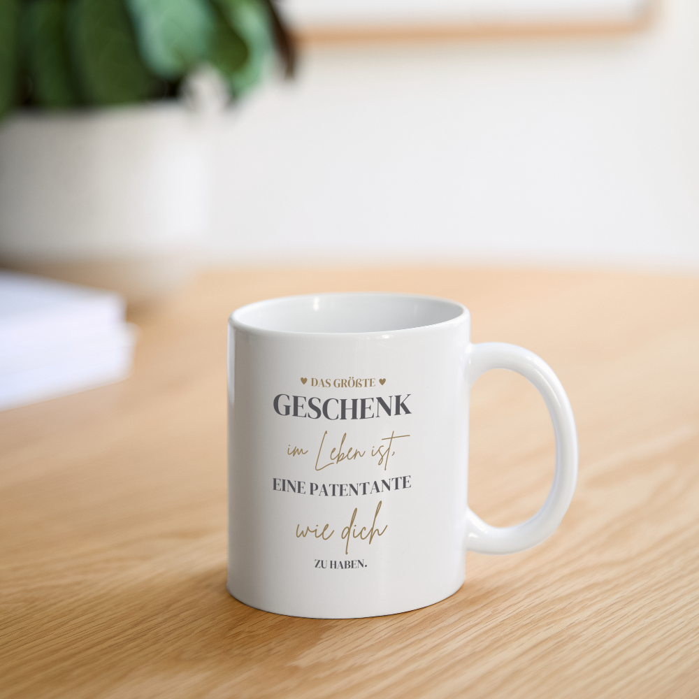 Tasse "Das größte Geschenk im Leben ist, eine Patentante wie dich zu haben" - Weiß