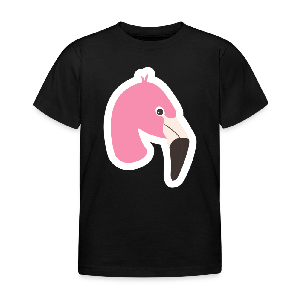 Kinder T-Shirt "Grimmiger Flamingo" - Schwarz