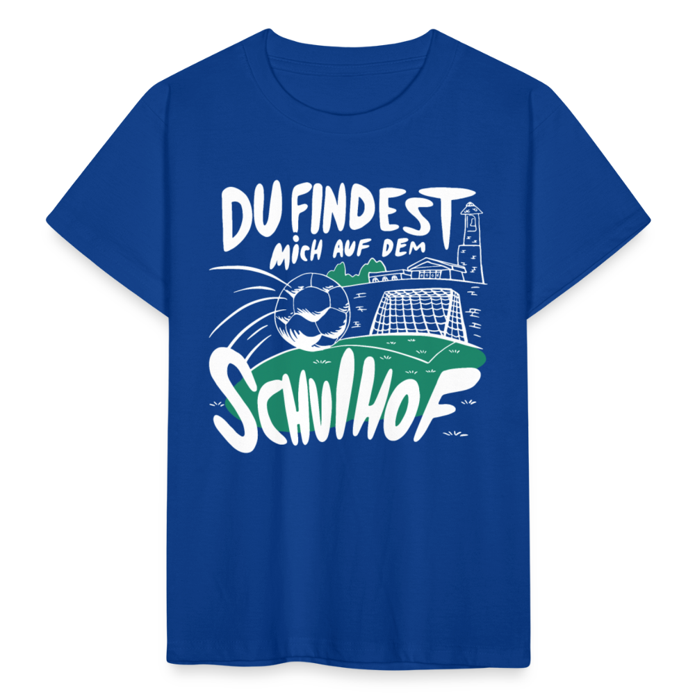 Kinder T-Shirt "Du findest mich auf dem Schulhof" - Royalblau