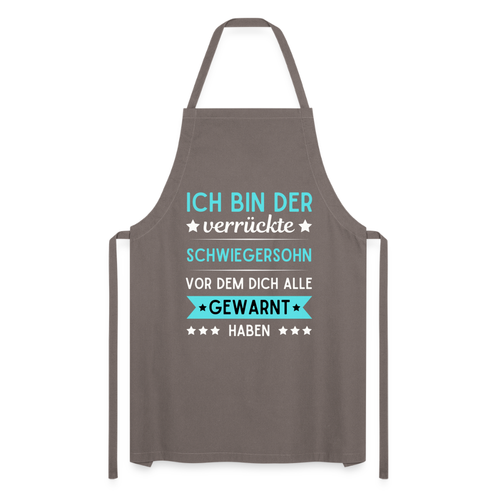 Kochschürze "Ich bin der verrückte Schwiegersohn vor dem dich alle gewarnt haben" - Grau