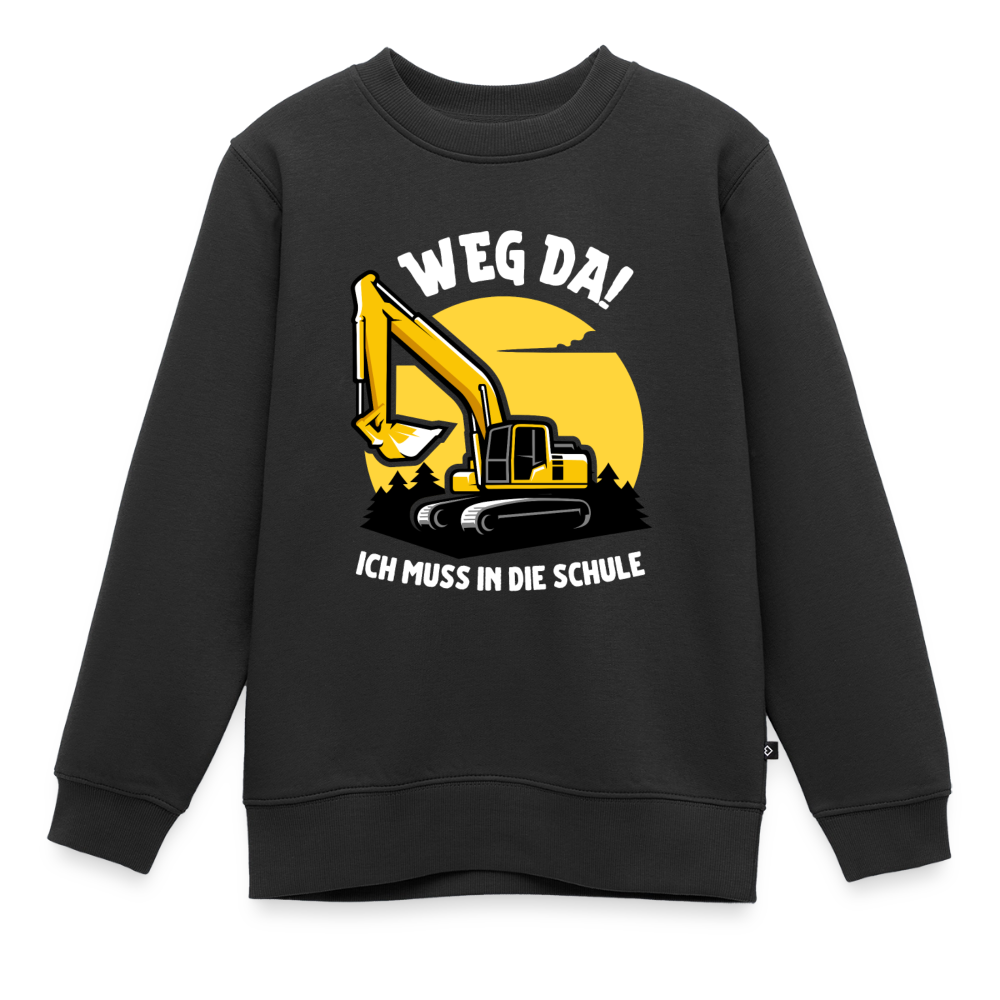 Kinder Pullover "Weg da! Ich muss in die Schule" - Schwarz