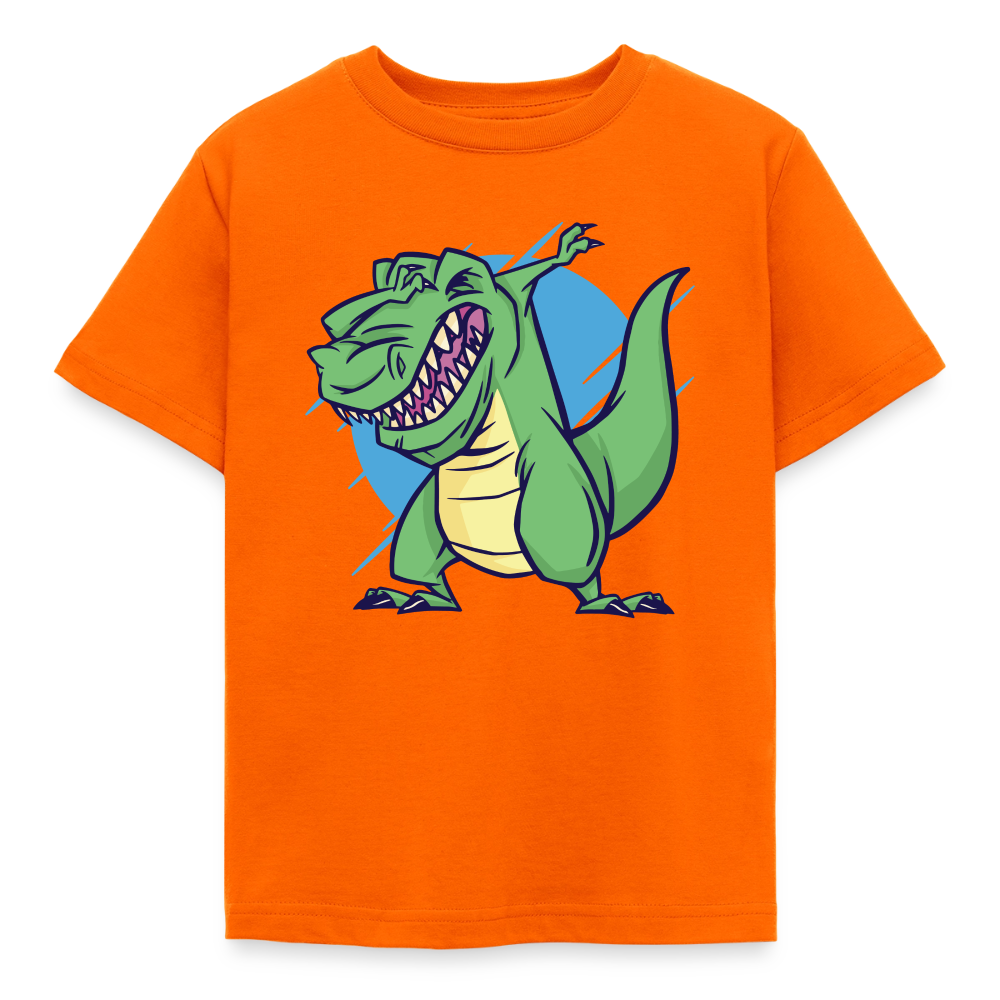 Kinder T-Shirt "Dinosaurier mit cooler Geste" - Orange