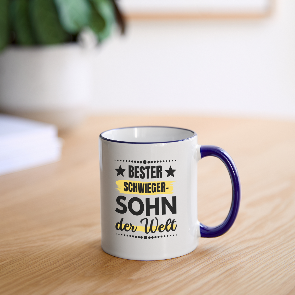 Tasse "Bester Schwiegersohn der Welt" - Weiß/Kobaltblau