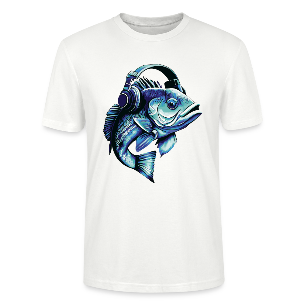 Männer Bio-T-Shirt "Fisch mit Kopfhörern" - Weiß