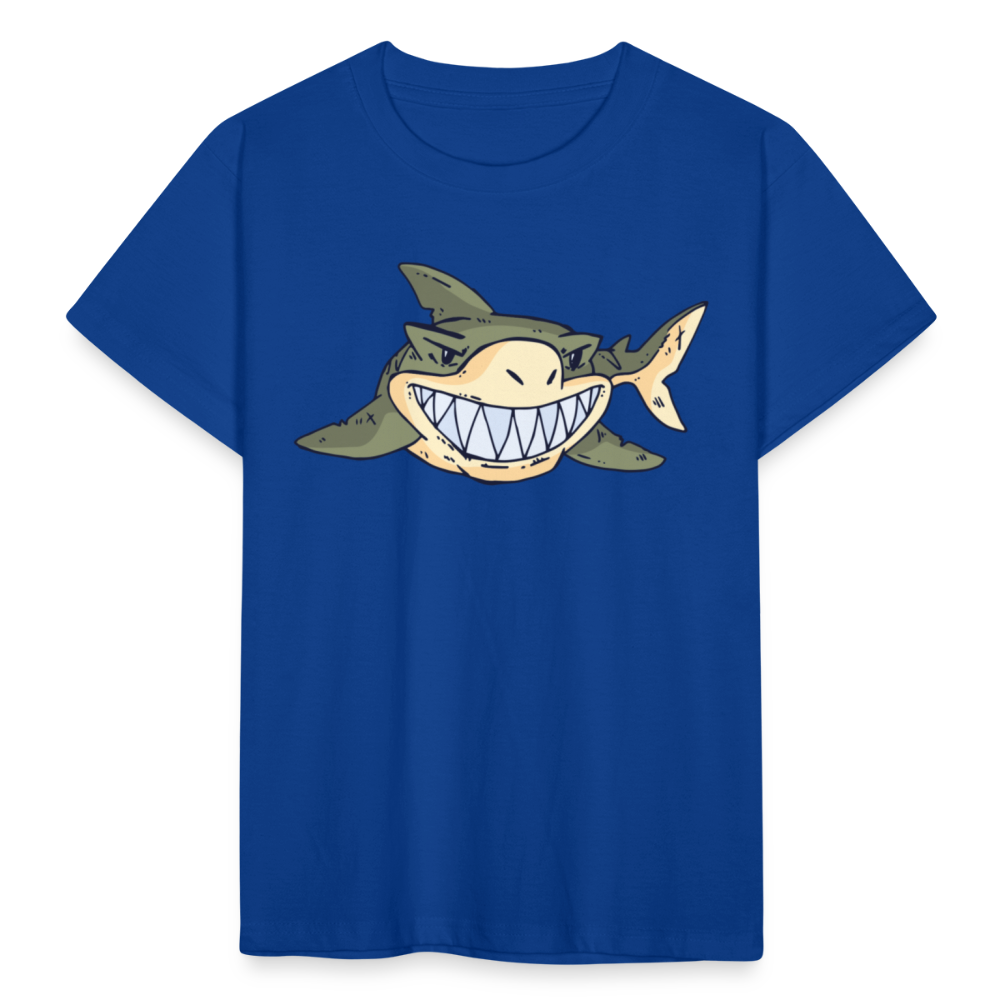 Kinder T-Shirt "Grüner Hai" - Royalblau
