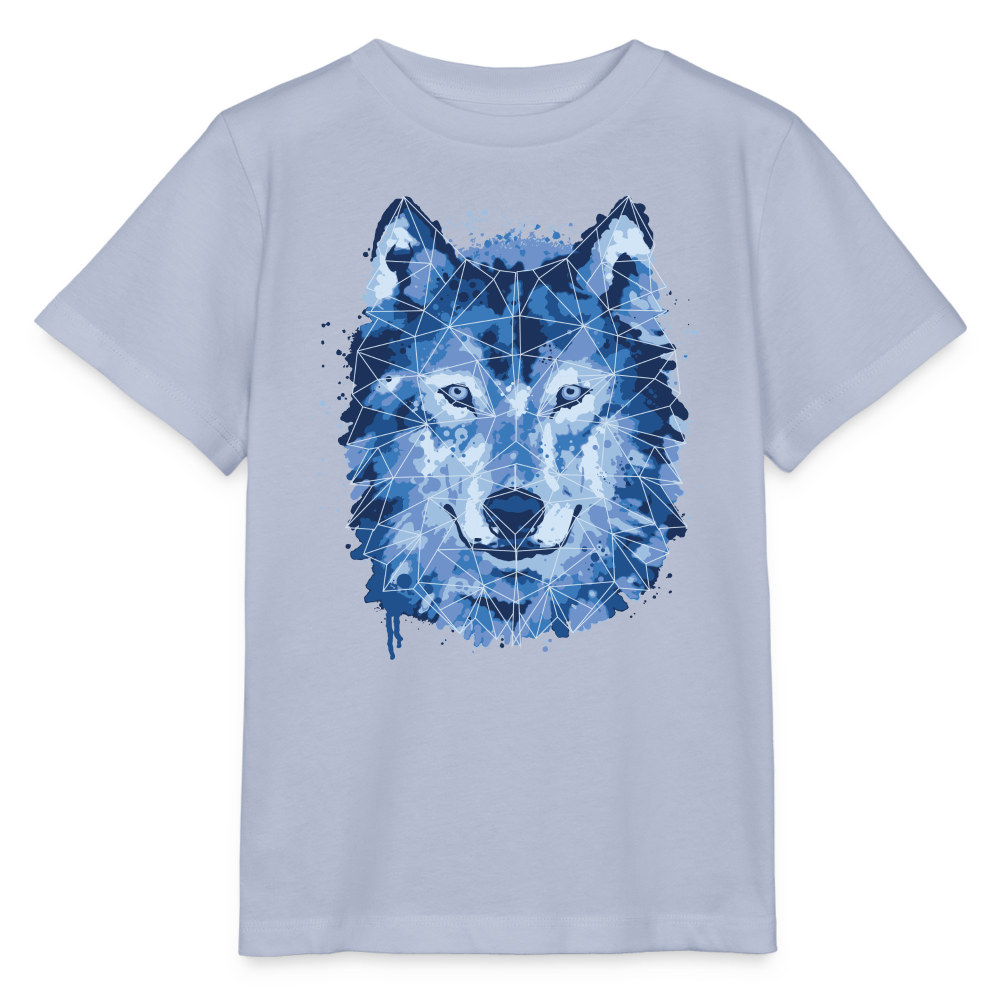 Kinder Bio-T-Shirt "Wasserfarben Wolf" - Lavendel-Violett
