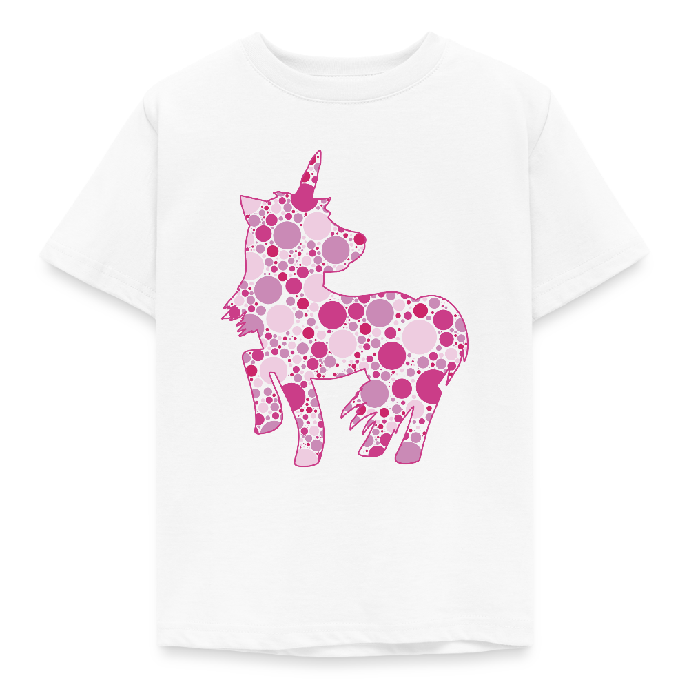 Kinder T-Shirt "Gepunktetes Einhorn" - Weiß