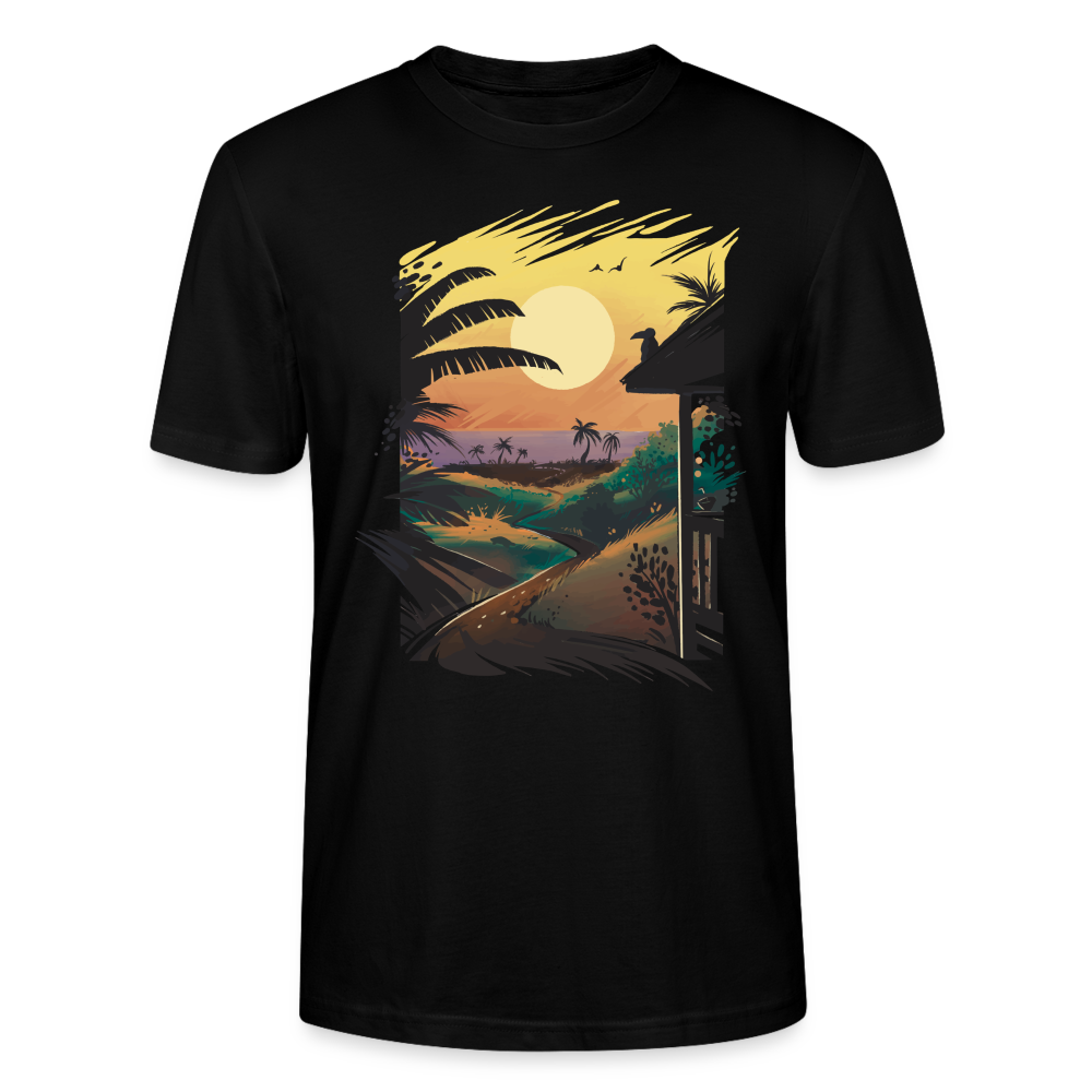 Männer Bio T-Shirt "Tropische Landschaft" - Schwarz