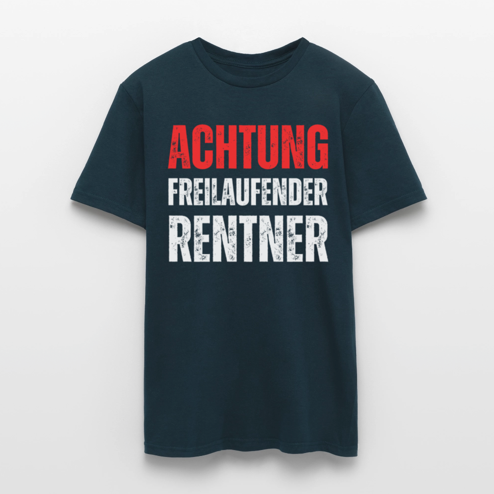 Männer T-Shirt "Achtung freilaufender Rentner" - Navy