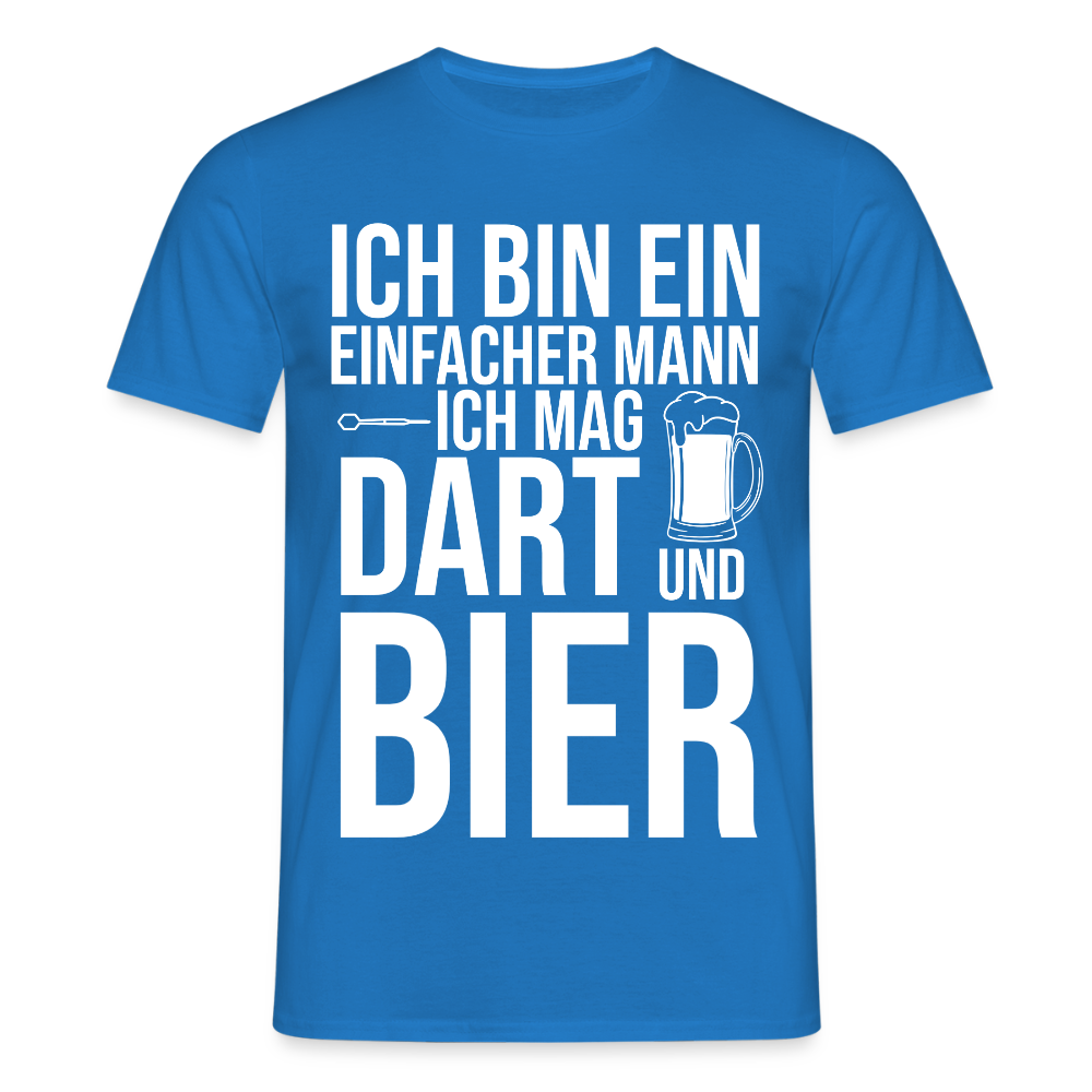 Männer T-Shirt "Ich bin ein einfacher Mann - Ich mag Dart und Bier" - Royalblau