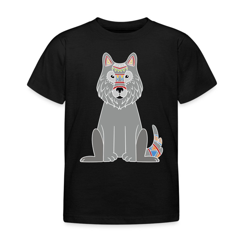 Kinder T-Shirt "Toller Wolf" - Schwarz