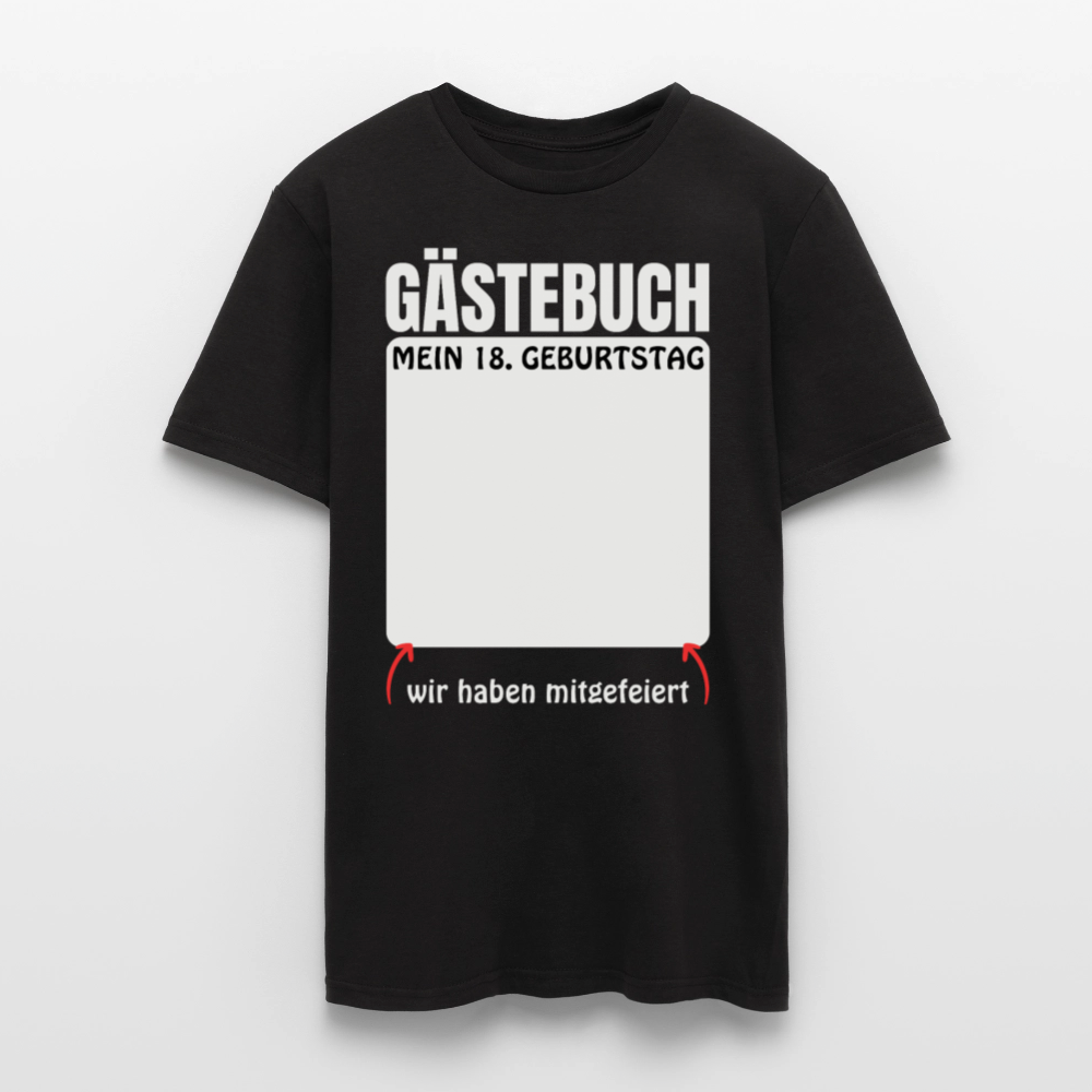 Männer T-Shirt 18. Geburtstag "Gästebuch" - Schwarz