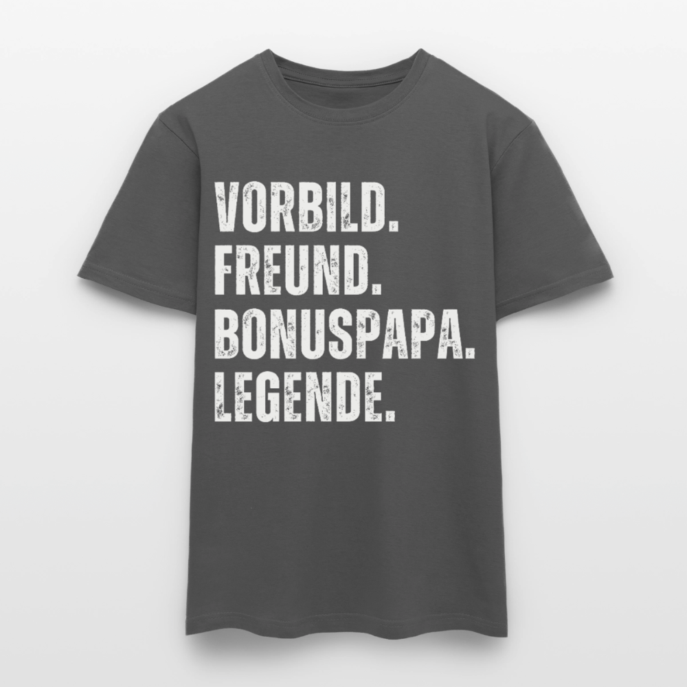 Männer T-Shirt "Vorbild, Freund, Bonuspapa, Legende" - Anthrazit